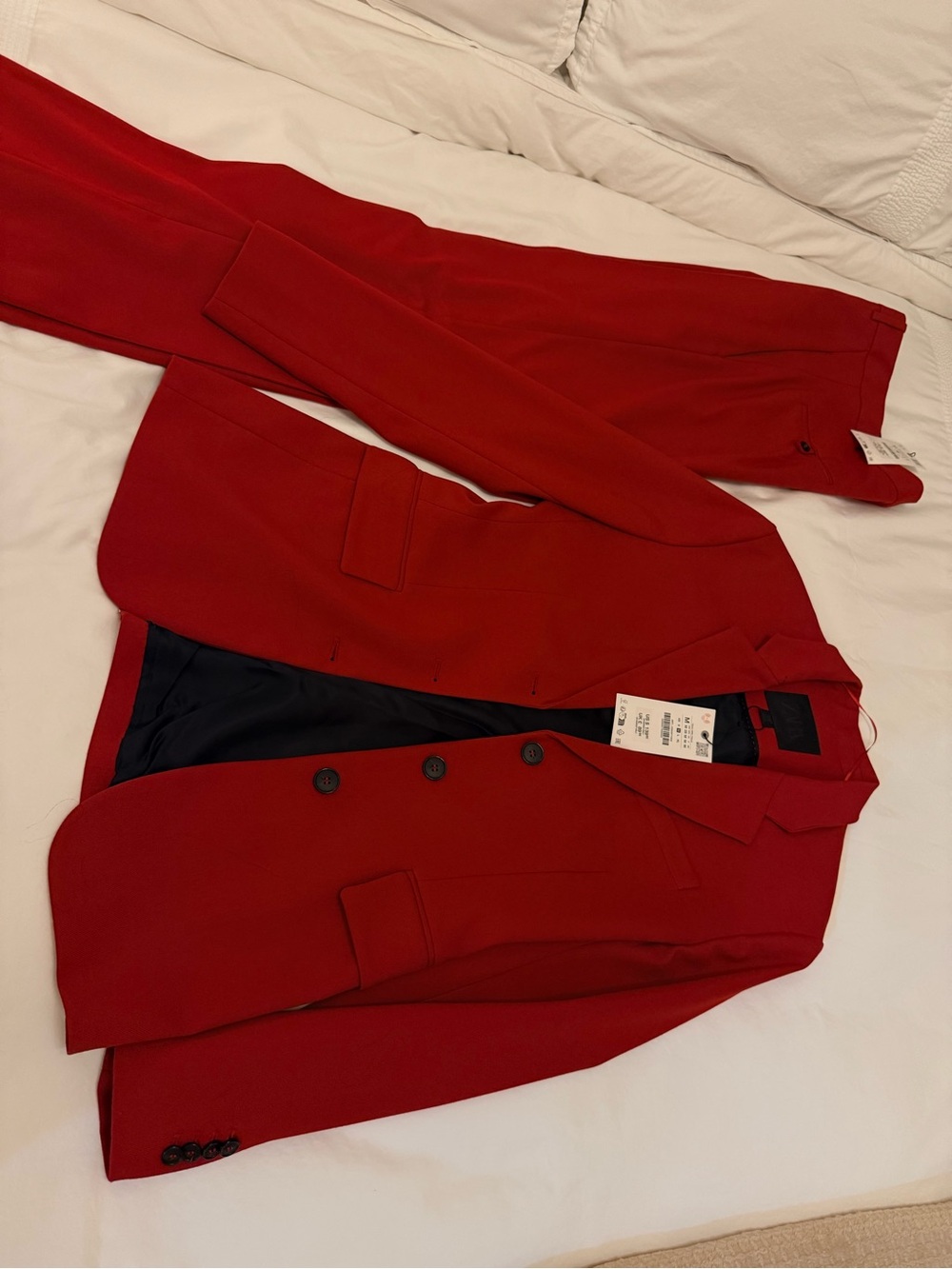 Zara Red Women's Tailored Suit Blazer Jacket